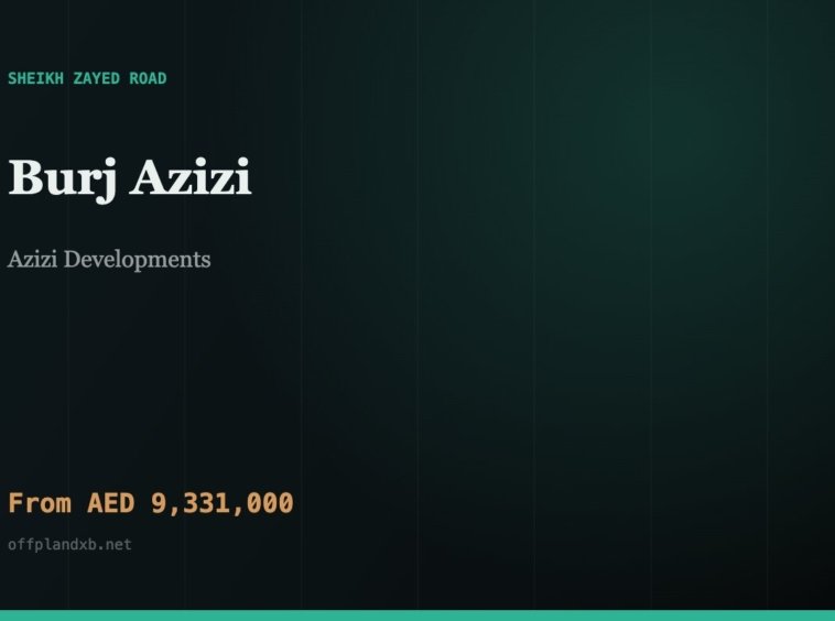 Burj Azizi — Azizi Developments, Sheikh Zayed Road